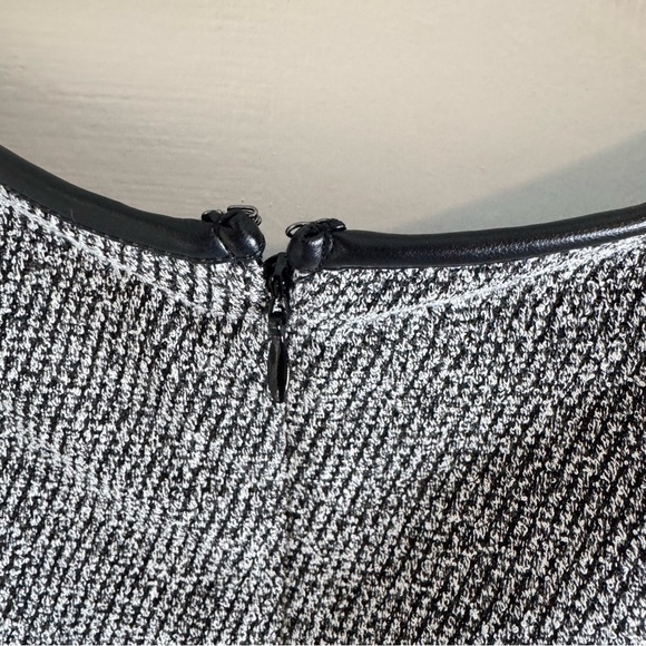 Ann Taylor Factory Tweed Shift Dress with Faux Leather Trim - Picture 10 of 10